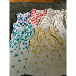 NWOT Denim & Co. | 5 Sleeveless Tops with Star Prints Multipack | All Size Small